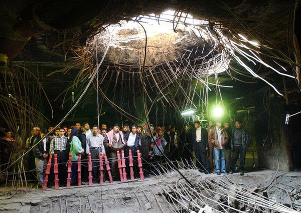 Interior of the shelter, currently maintained as a memorial to the bombing [Wikipedia]