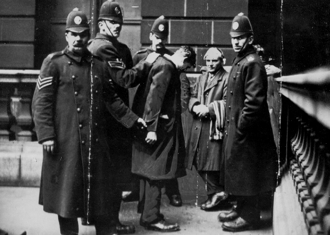 David Kirkwood being detained by police during 1919 Battle of George Square on January 31st 1919 [Wikipedia]