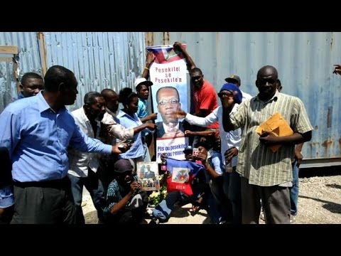 A still from a video from a pro-Aristide rally in 2014, from AFP News Agency
