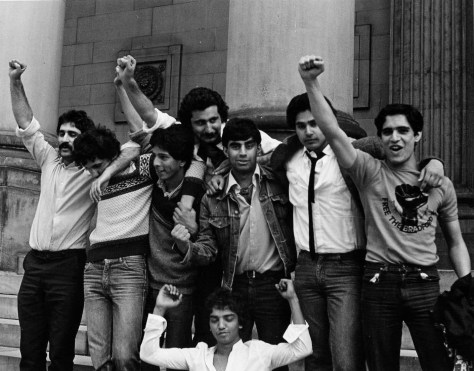 The Bradford 12 celebrate on the steps of Leeds Crown Court after winning a legal battle on their right to self-defense [examinerlive.co.uk]