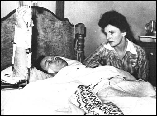 Walter Reuther and his wife in Detroit Hospital after an assassination attempt on 20th April, 1948. Source: Spartacus-Educational
