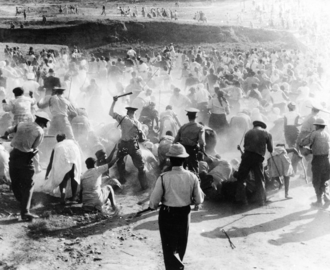 Police Attack Demonstrators in Sharpeville, March 21st, 1960 [michiganintheworld.history.lsa.umich.edu]