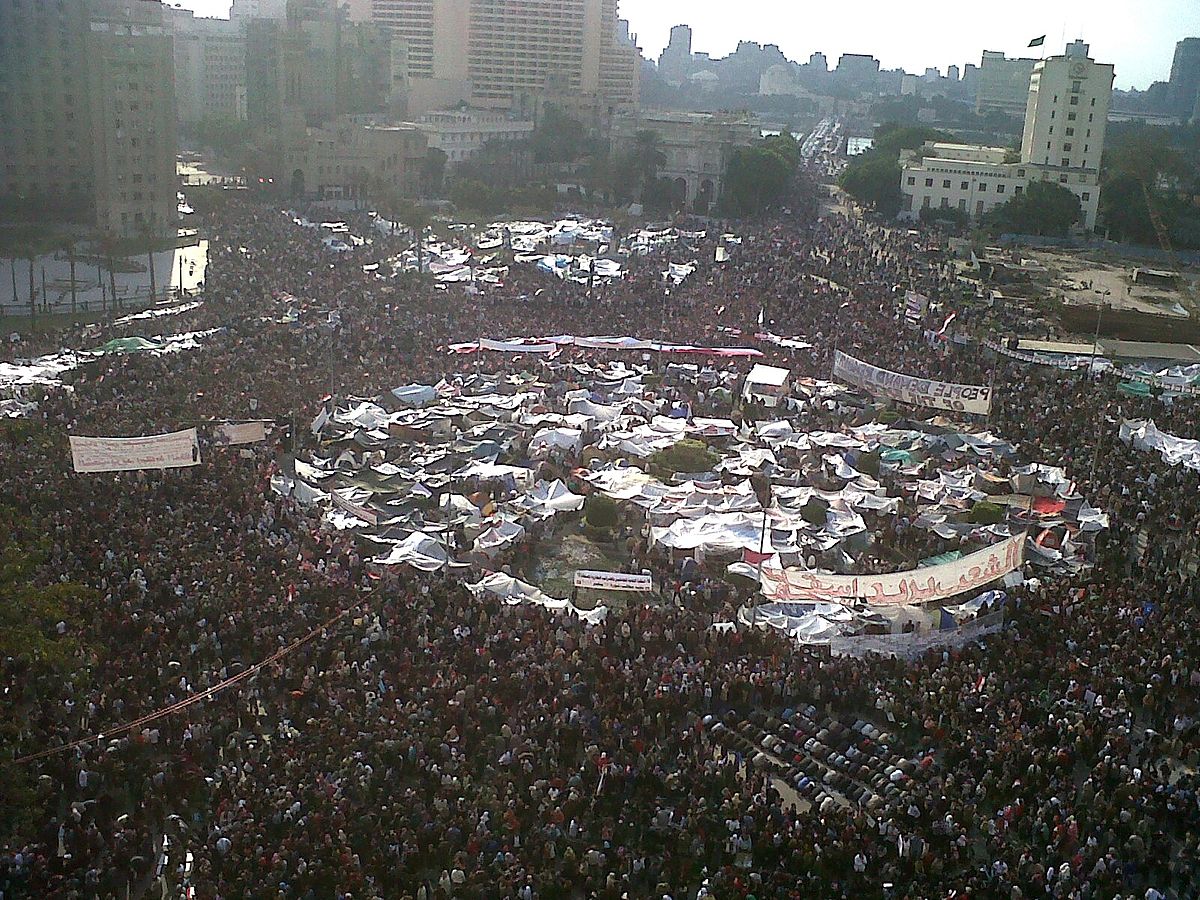Tahrir Square during February 8th, 2011, shot by "Mona" from Flickr [Wikipedia]