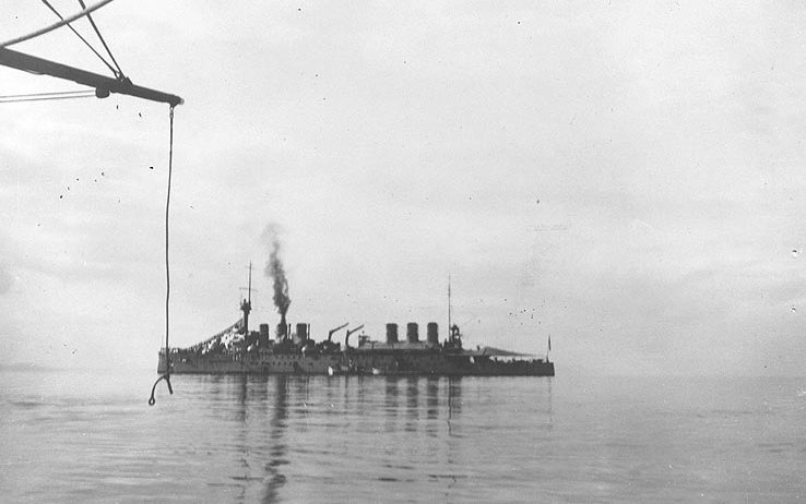 Waldeck Rousseau off Constantinople, Turkey, on December 16th, 1922, photographed from USS Bainbridge [Wikipedia]