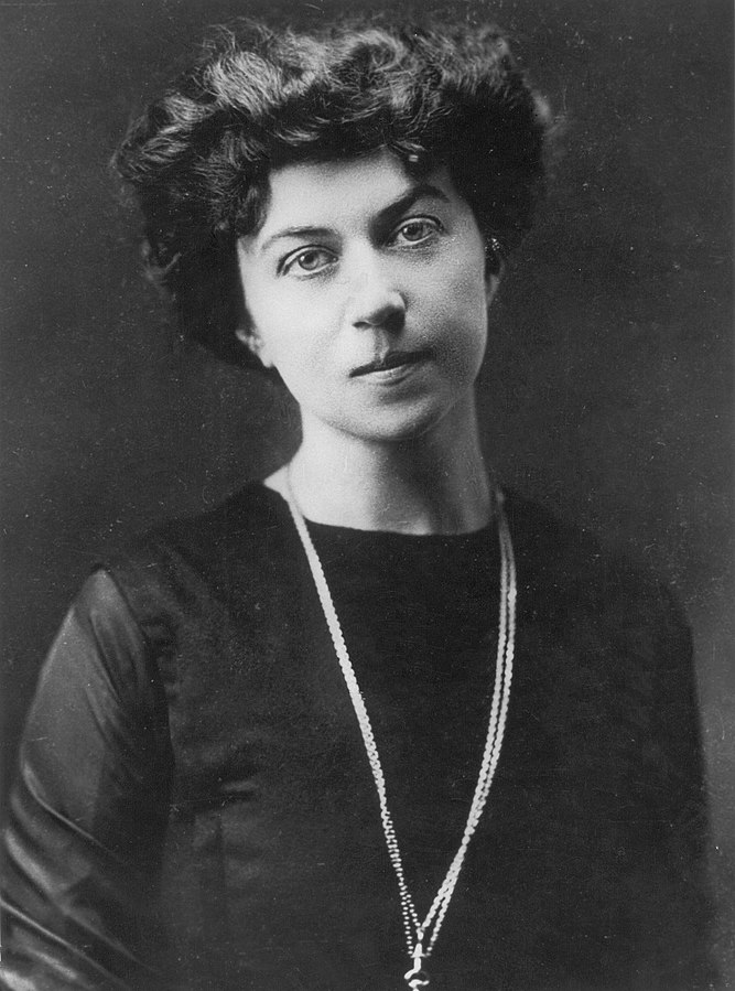 A photo portrait of Alexandra Kollontai, unknown location and date. [Wikipedia]