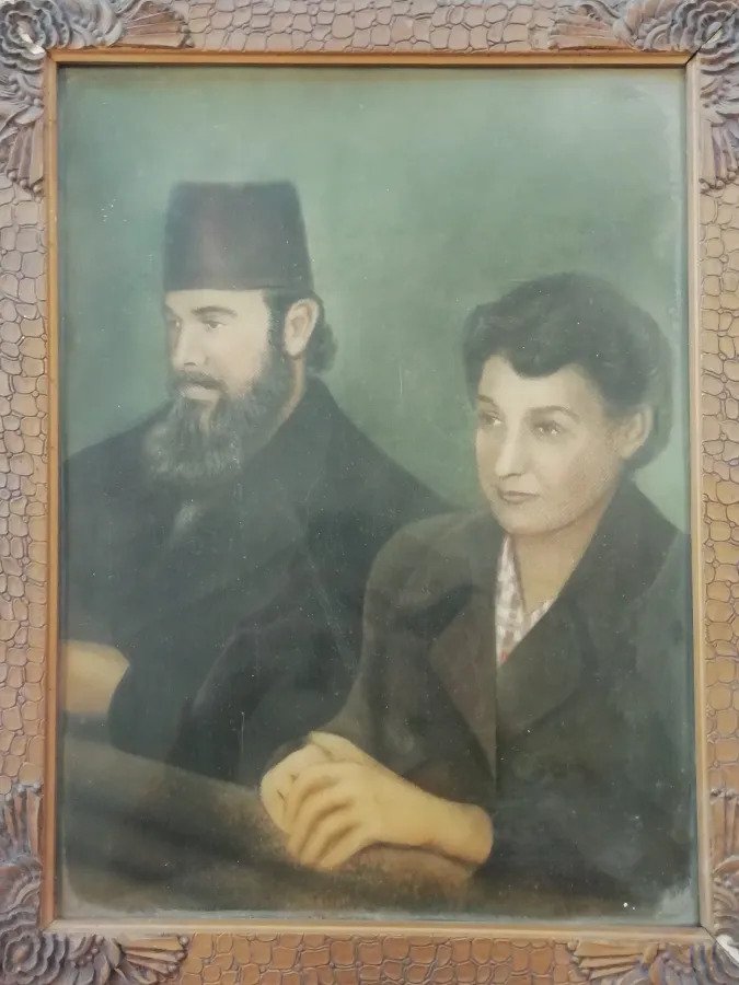 Portrait of Messali Hadj & Émilie Busquant, by François Lachastre. From the Centre for the Study and Research of International Revolutionary and Trotskyist Movements [historyworkshop.org.uk/]