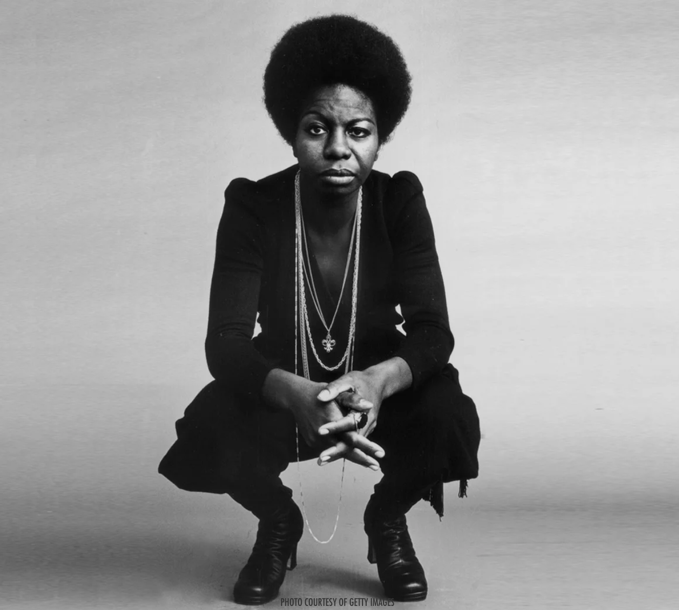 A photo portrait of Nina Simone, photo credit to Jack Robinson [phillymag.com]